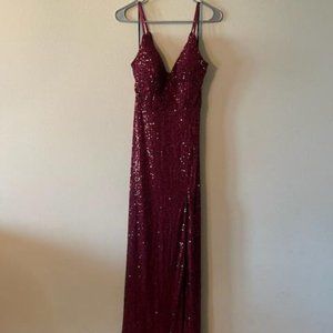 Red Sequin Prom Dress